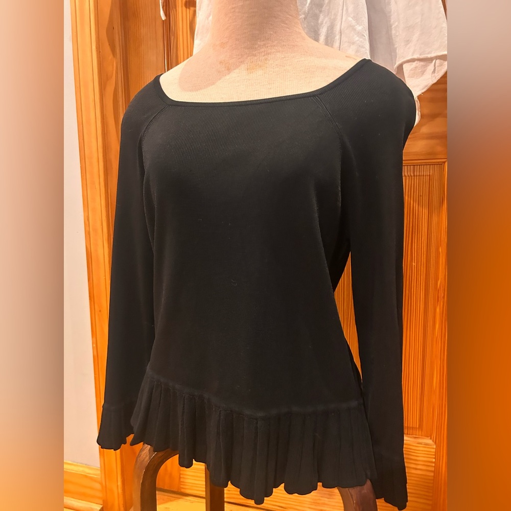 Cyrus Black Ruffled Hem Blouse